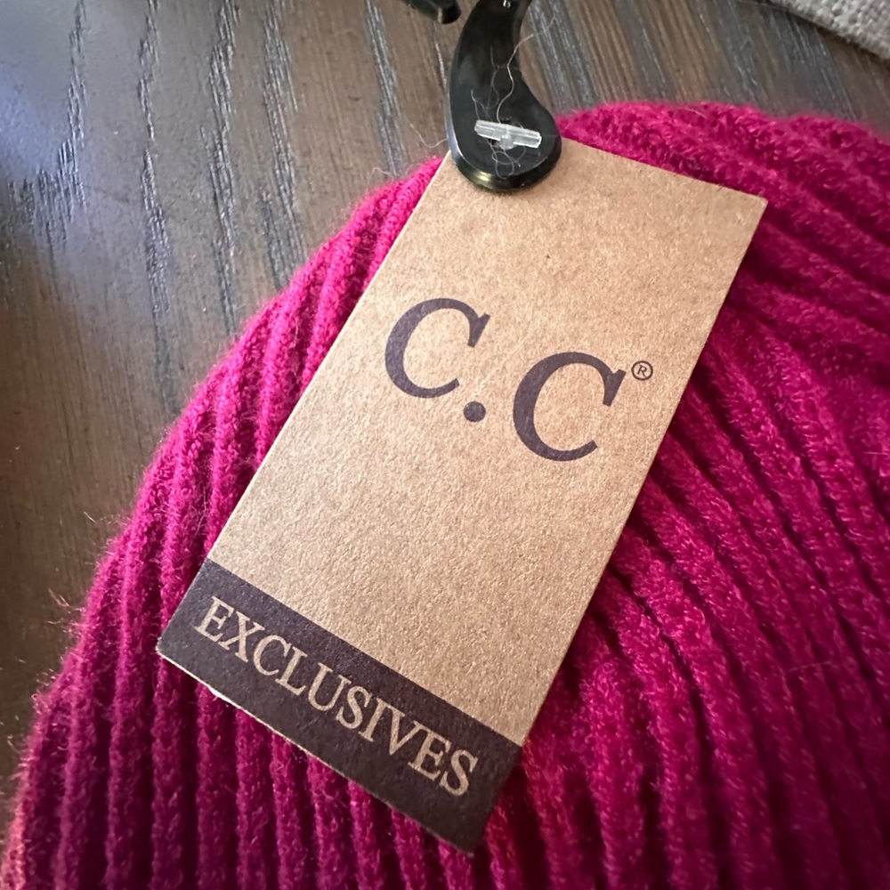 C.C woman’s Fuchsia Beanie - Picture 2 of 5
